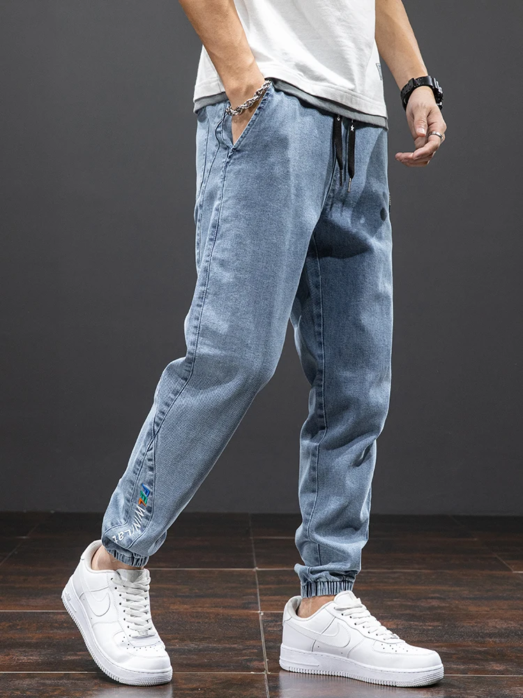 Frühling Sommer Schwarz Blau Cargo Jeans Männer Streetwear 2