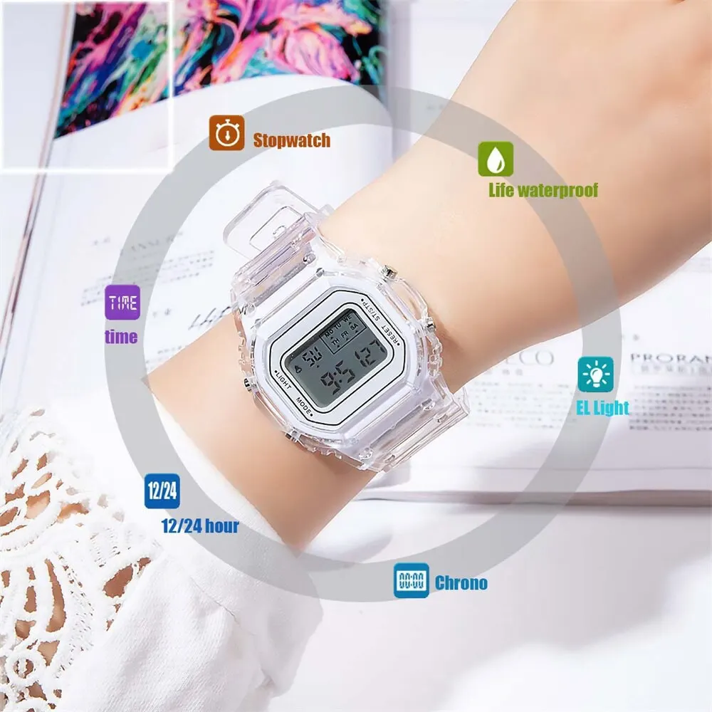 Quadratische LED-Digitaluhr für Teenager 3