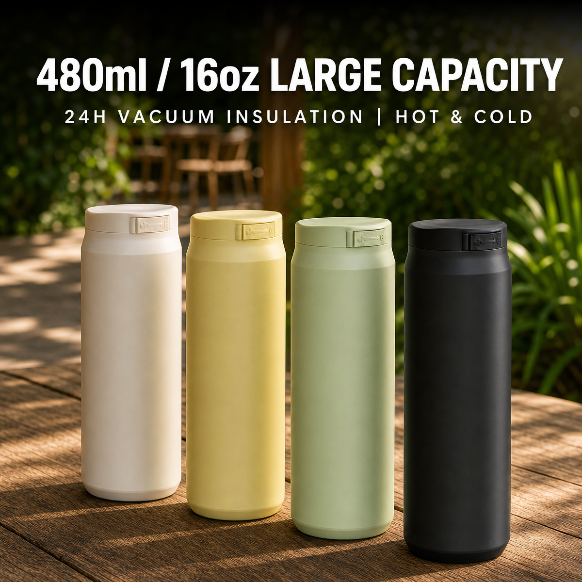 24H Vacuum Insulation Stainless Steel Water Bottle 480ml