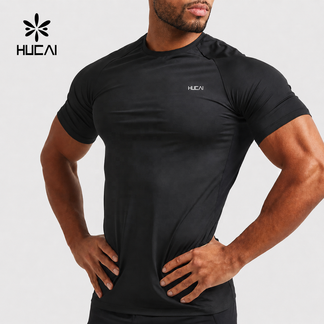 Herren Nylon-Spandex Muscle Fit Kompressionsshirt