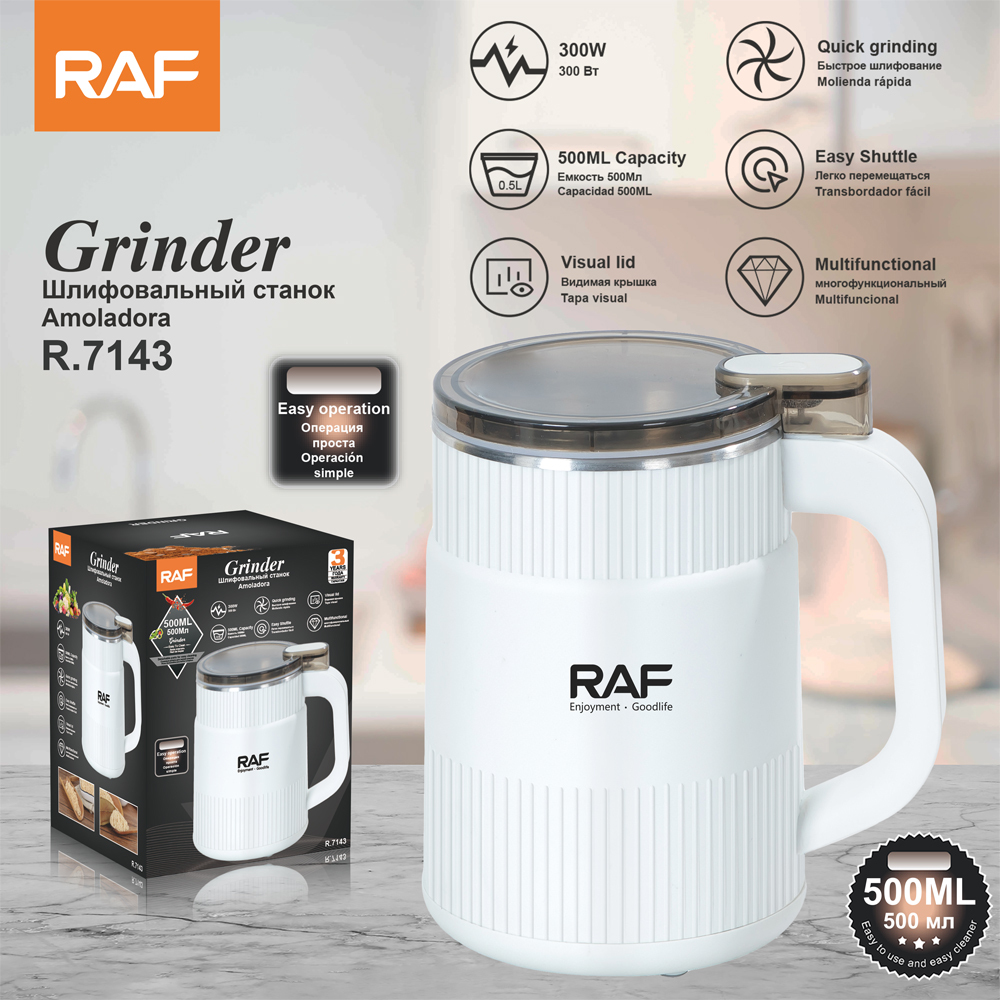 White Stainless Steel Electric Coffee Grinder 2