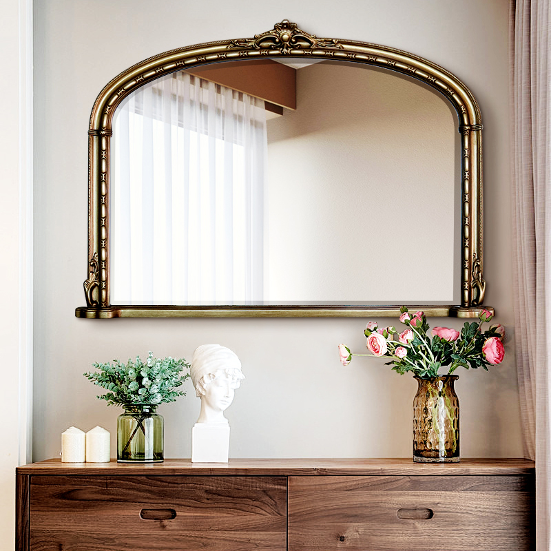 French Baroque Antique Arched Mirror for Wall Decor 3