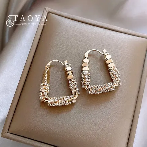 Geometric Zircon Earrings