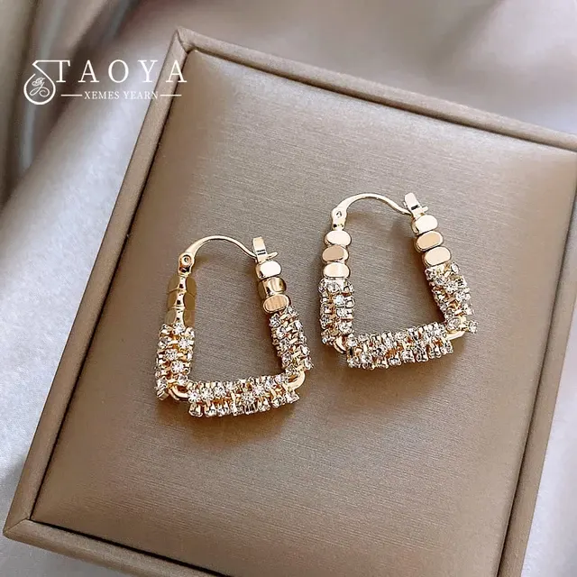 Geometric Zircon Earrings 1