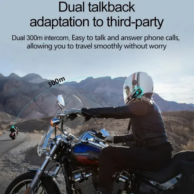 Two-Rider Motorcycle Helmet Intercom Walkie-Talkie 4