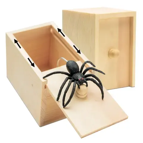 Trick Spider Lustige Scare Box Holz Versteckte Qualität