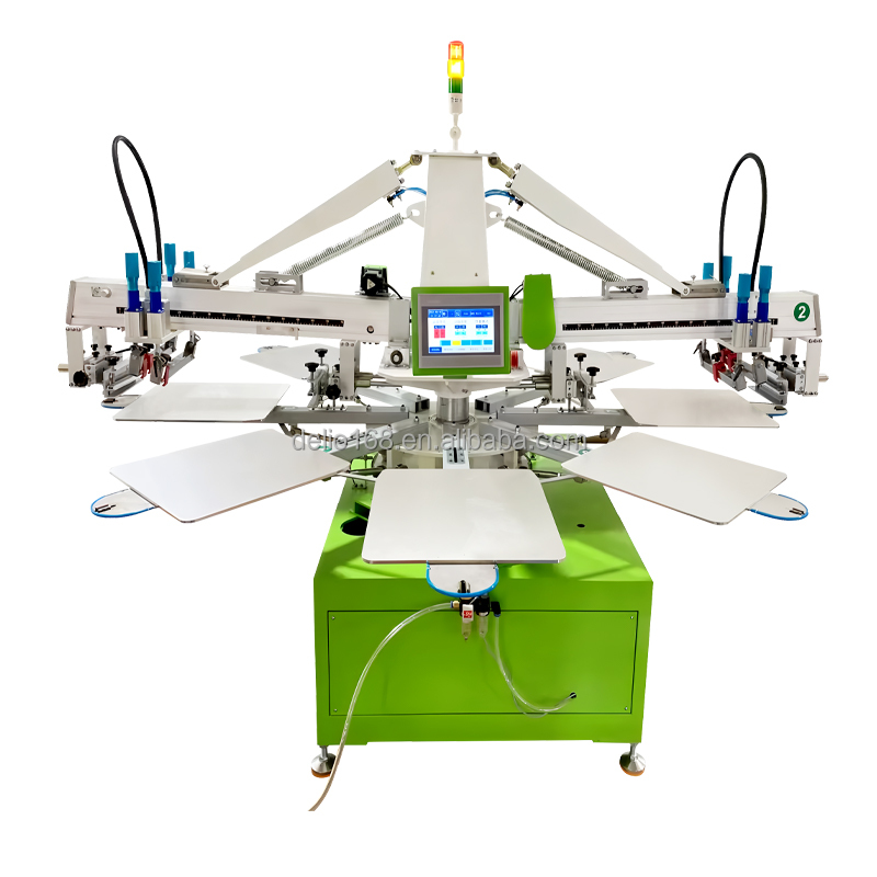 8 Station 2 Colors Rotary Screen Printing Kit