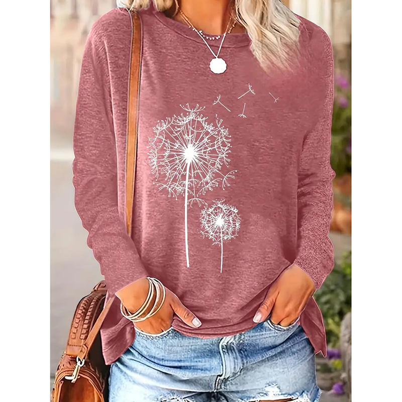 Women's Floral Crewneck Long Sleeve Tee