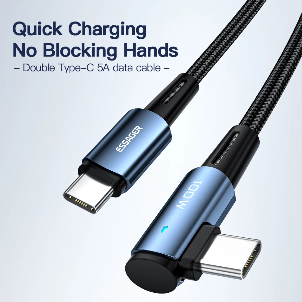 USB-C-Kabel 100 W, 90-Grad-Winkel