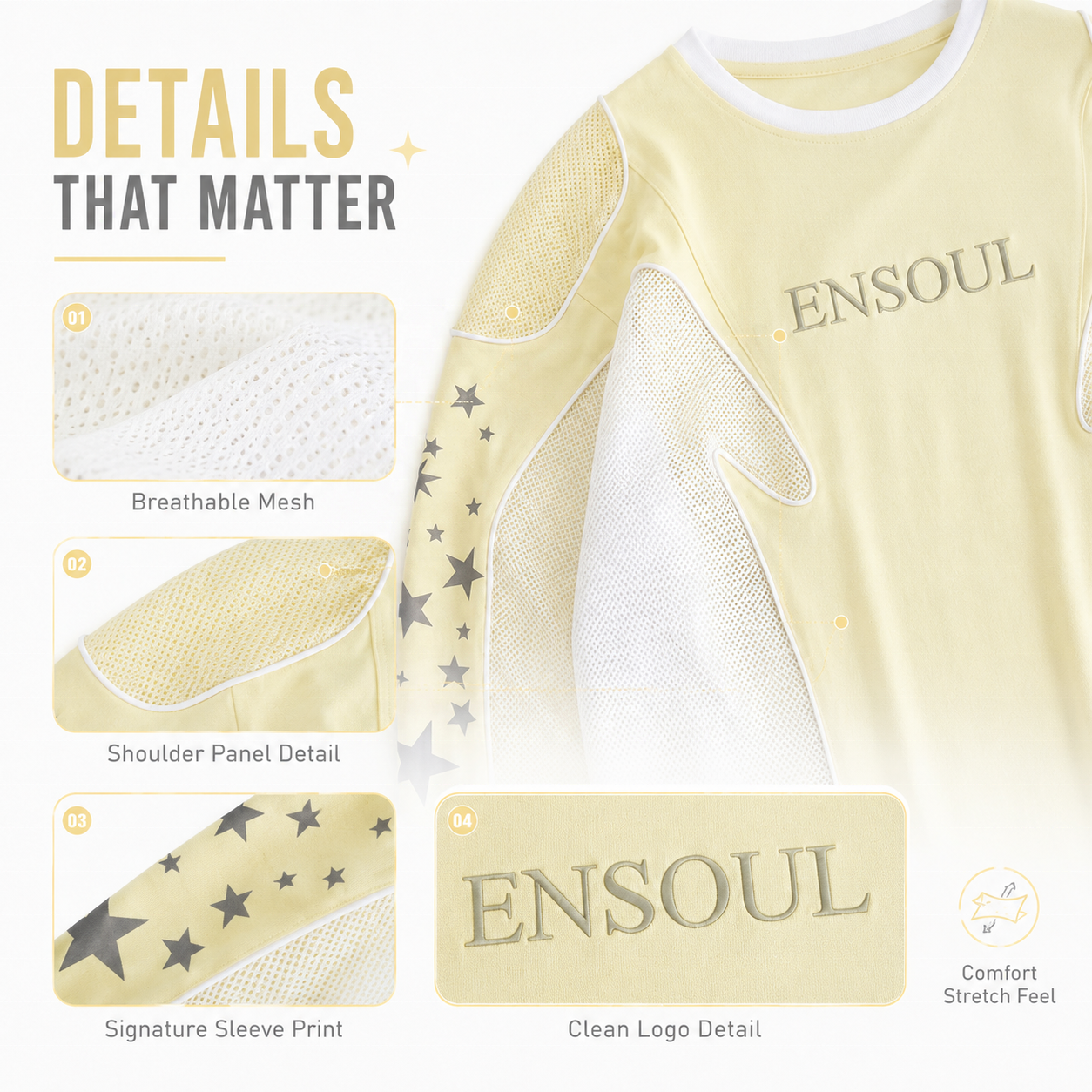 Mesh Panel Streetwear Long Sleeve Tee 4