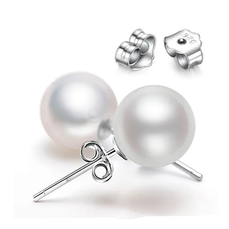 Retro-Ohrstecker aus 925er-Sterlingsilber mit Perle für Damen Luxus-Designer-Schmuckzubehör