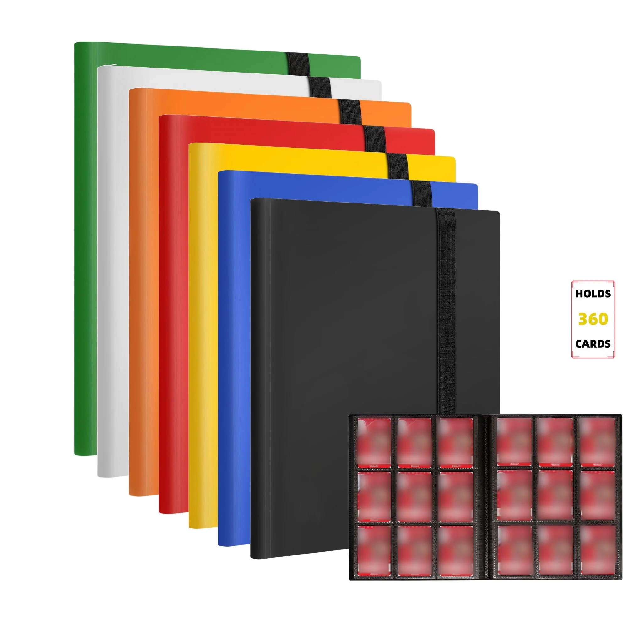 360-Degree Trading Card Album with 9 Pockets