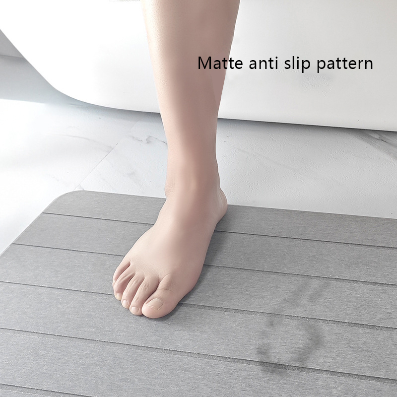 Modern Style Fast Drying Bath Mat Non-Slip Solid 4