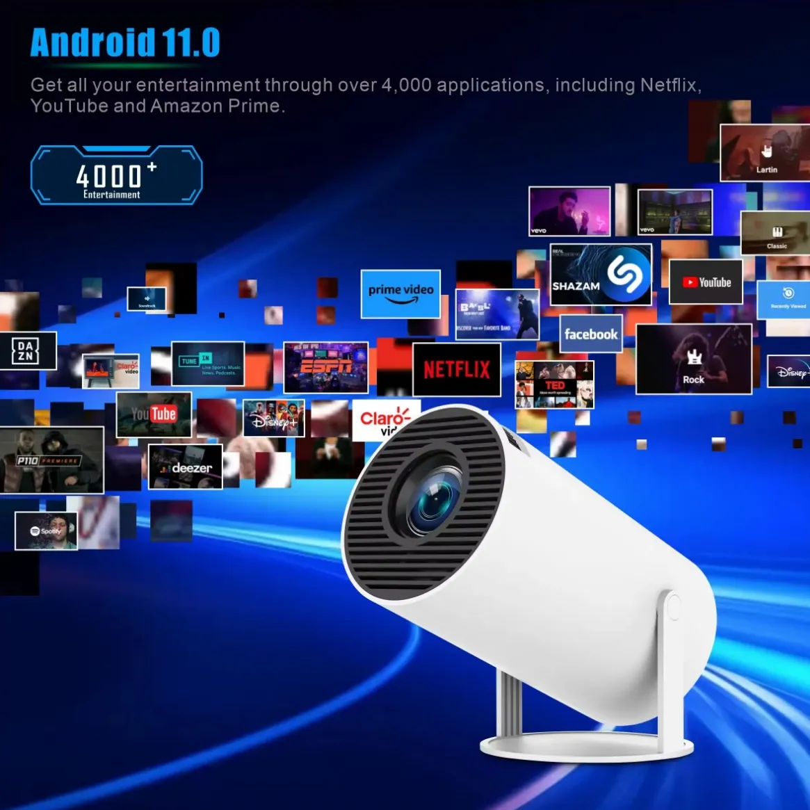 Portable WiFi Mini Projector 1080P 4K 2