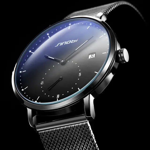 Ultra-Thin Men's Mesh Strap Watch 4