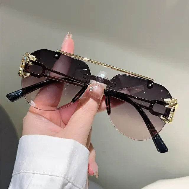 Rimless Pilot Sunglasses with Gradient Lenses 2