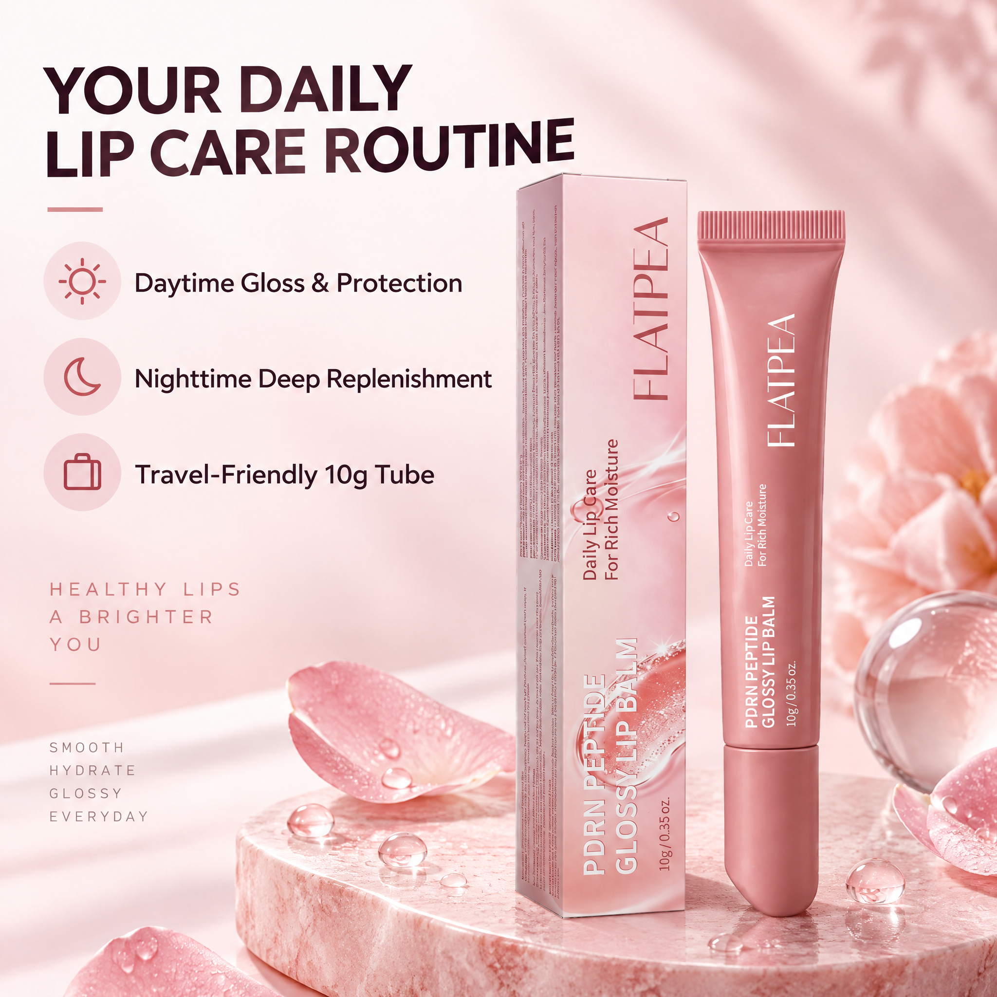Koreanischer PDRN-Glanz-Lippenbalsam in Rosa 4
