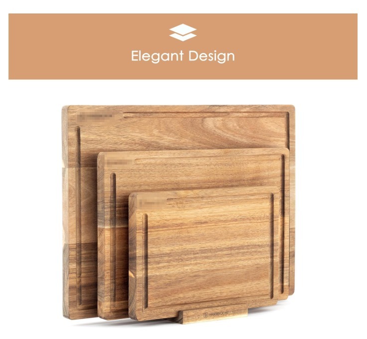 3-Piece Acacia Wood Cutting Board Set 4