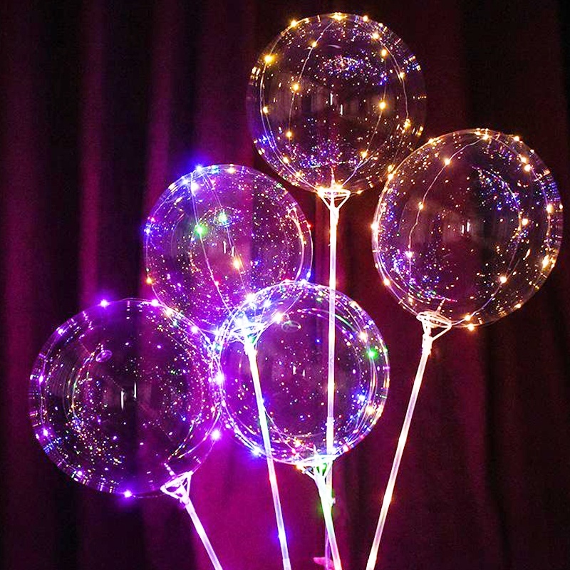 Blinkender LED-Bobo-Ballon mit 3-Stufen-Griff