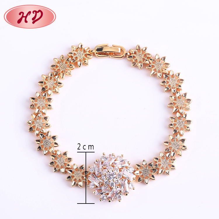 Gold Plated Zirconia Charm Bracelet for Women 2