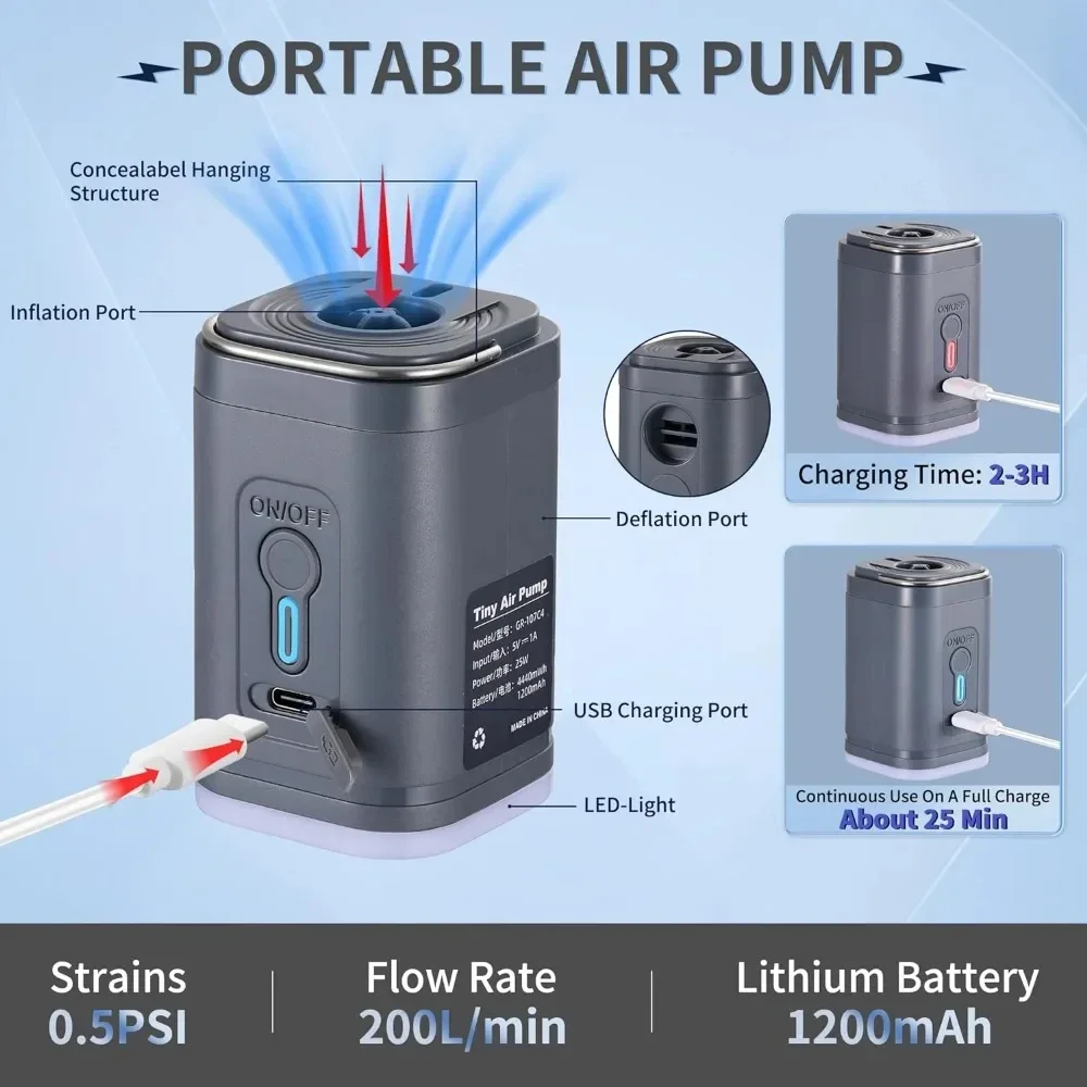 Portable Rechargeable Mini Air Pump 2