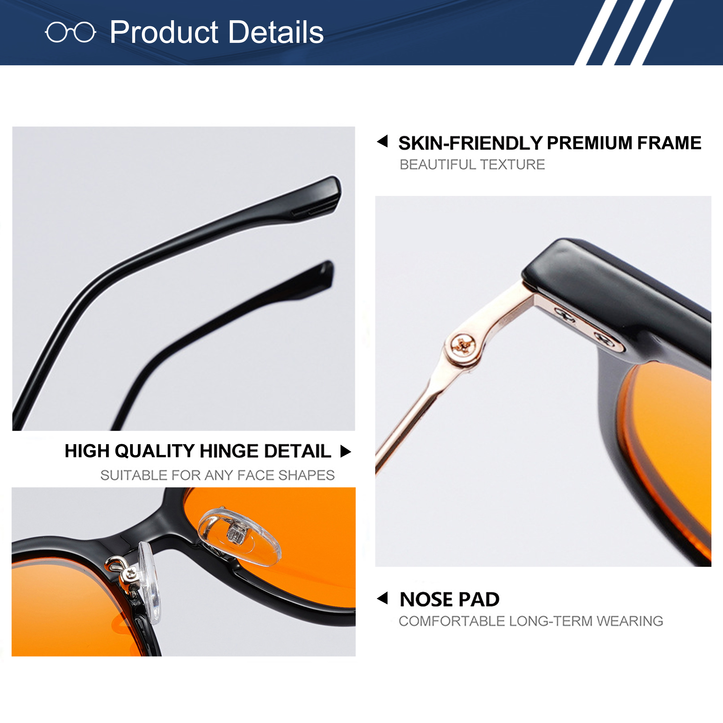 TR90 Red Amber Blue Light Gaming Glasses 3