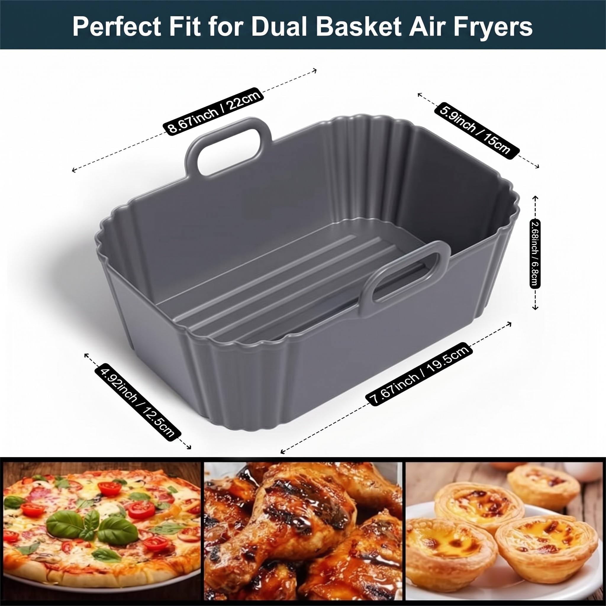 Reusable Silicone Air Fryer Liners Non-Stick 2