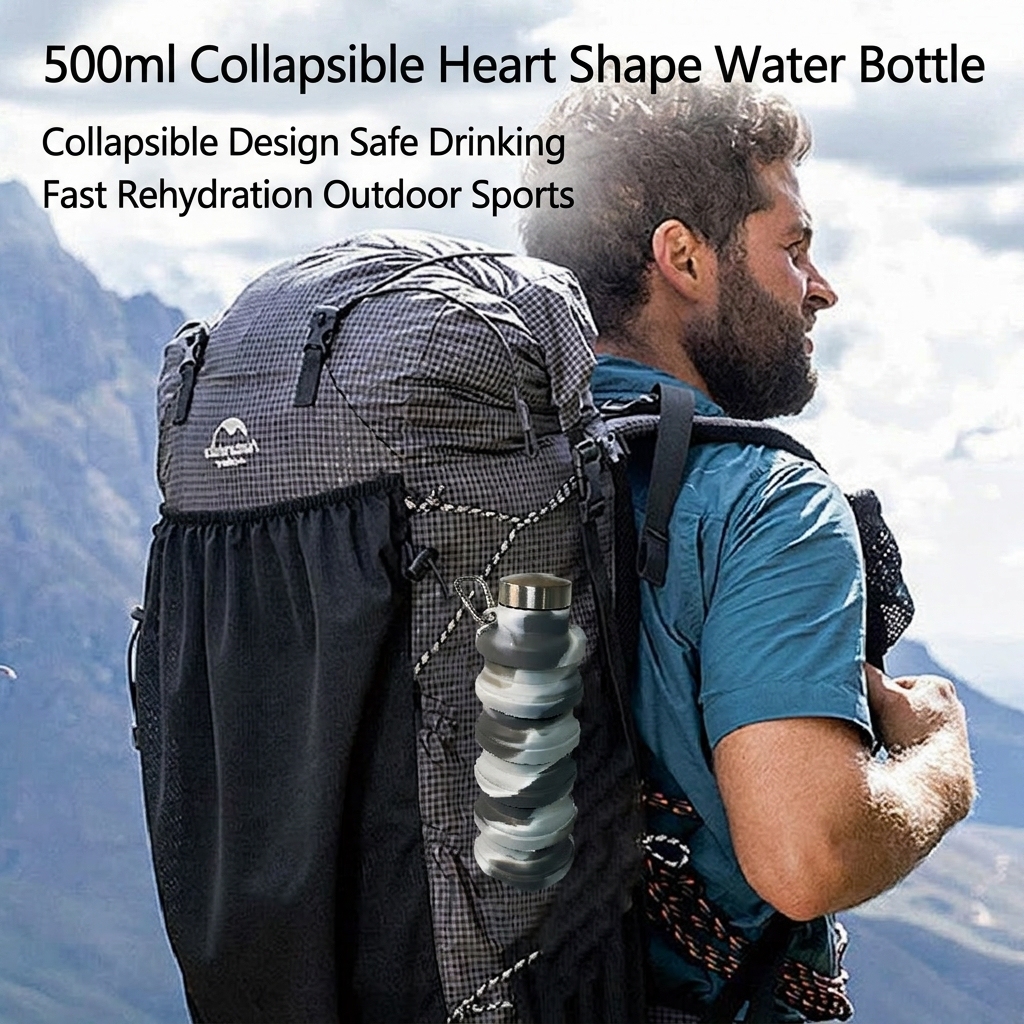 BPA Free Cycling Portable Foldable 500ml Silicone Cup 3