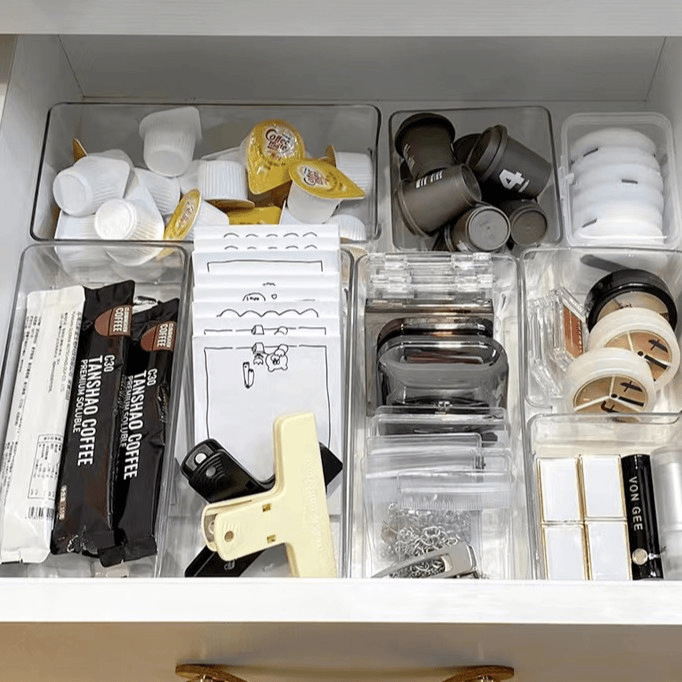 Clear Desk Drawer Organizer Trays Set 3