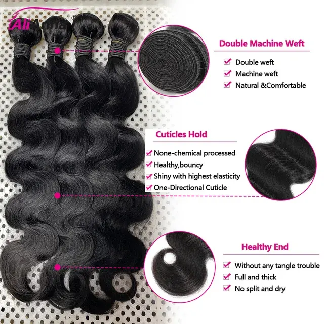 Body Wave Hair Bundles with 4x4 Closure 4