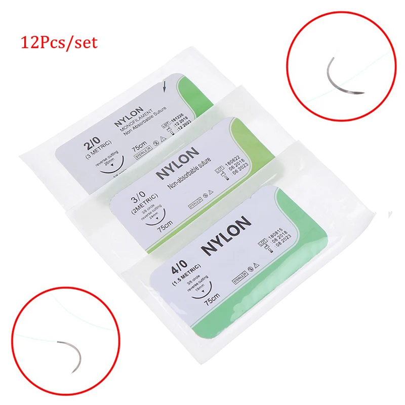 12PCS 2 0 3 4 Nadel Naht Nlon 2
