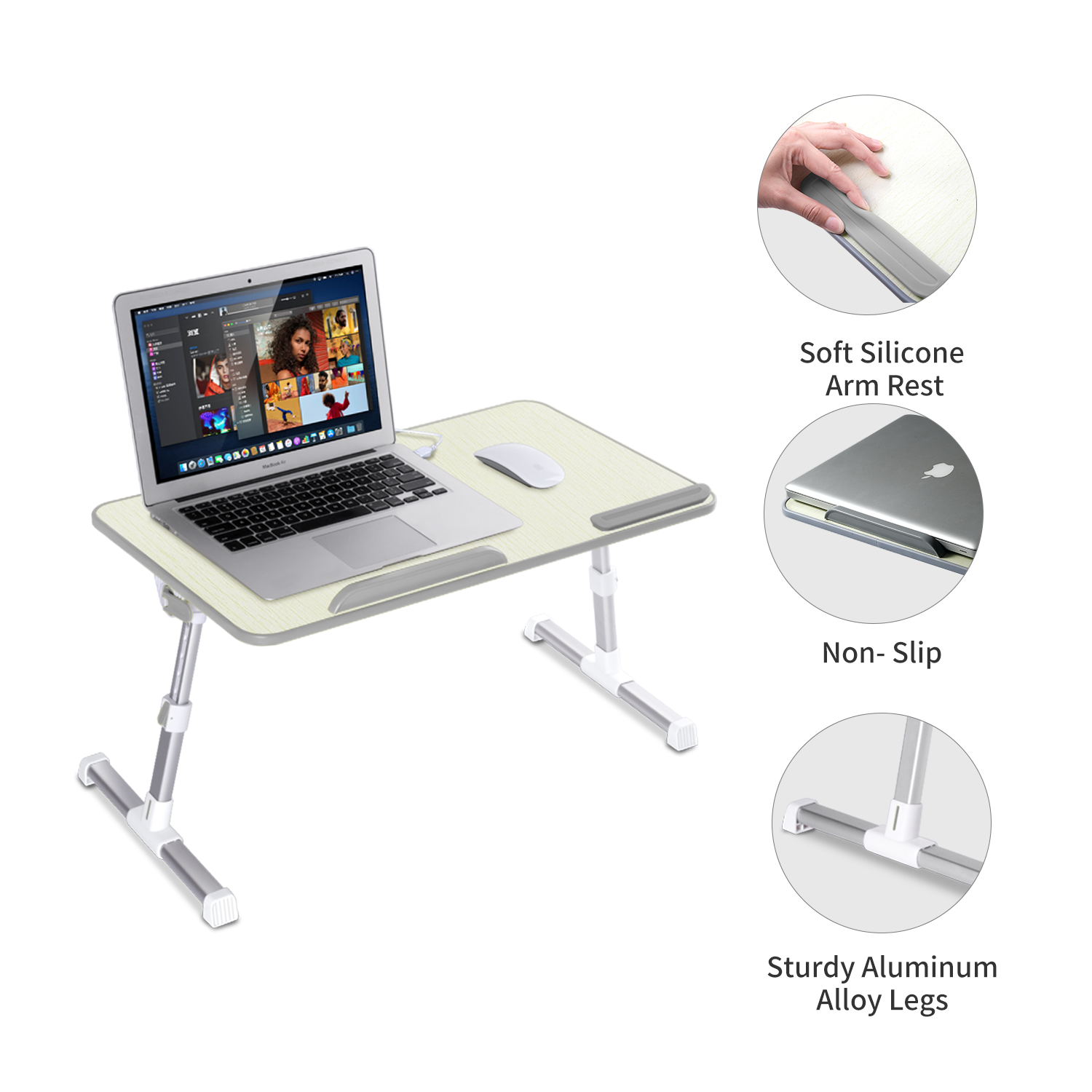 XGear Aluminum Alloy Adjustable Laptop Bed Table Portable