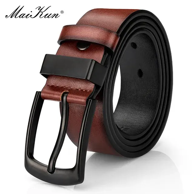 Black Vintage Leather Belt for Men 3