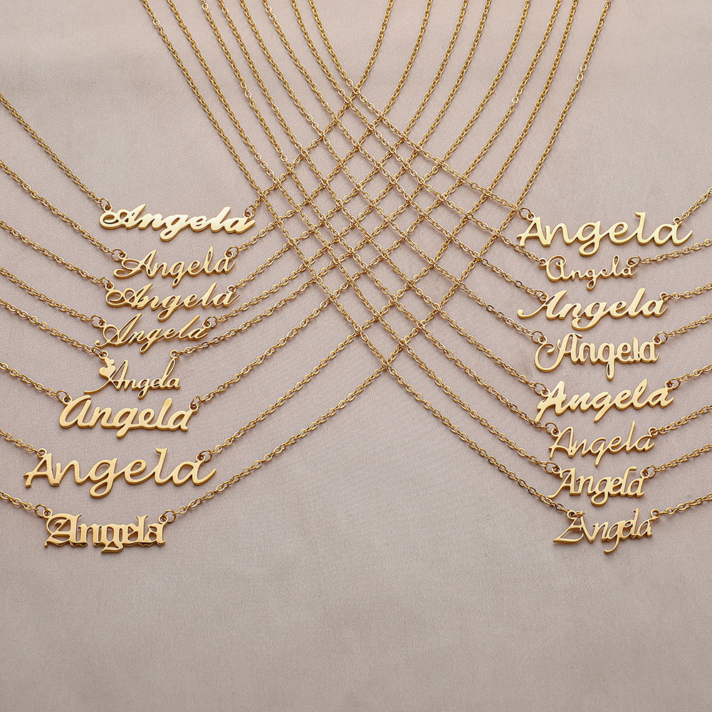 Personalized 18K Gold Plated Stainless Steel Necklace 2