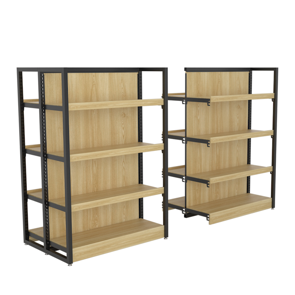Steel Wood 5-Tier Gondola Shelf 3
