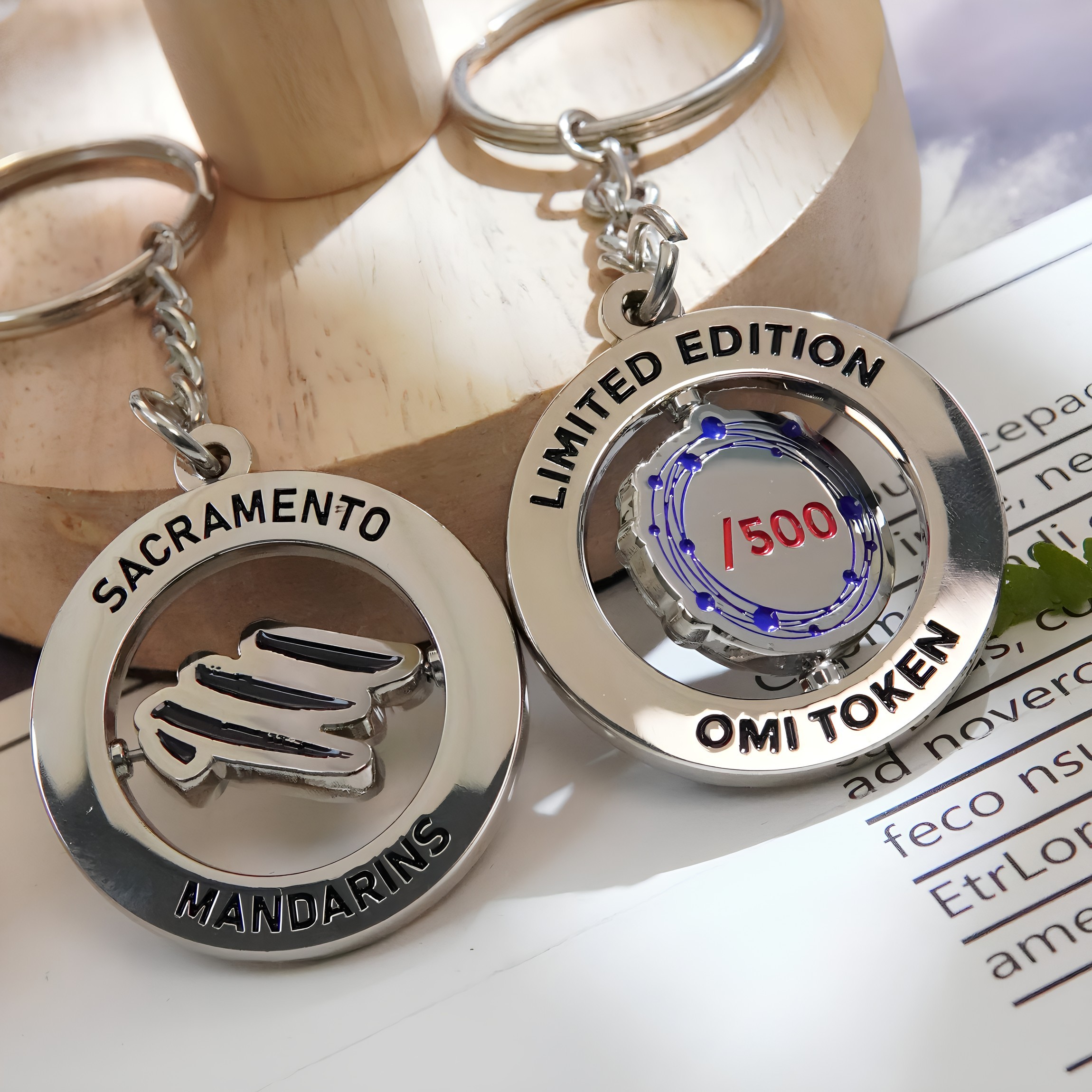 Rotating Personalized Text Keychain 2