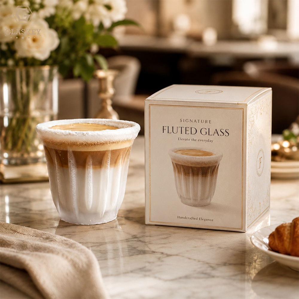 Lead-Free Striped Espresso Glass Cup