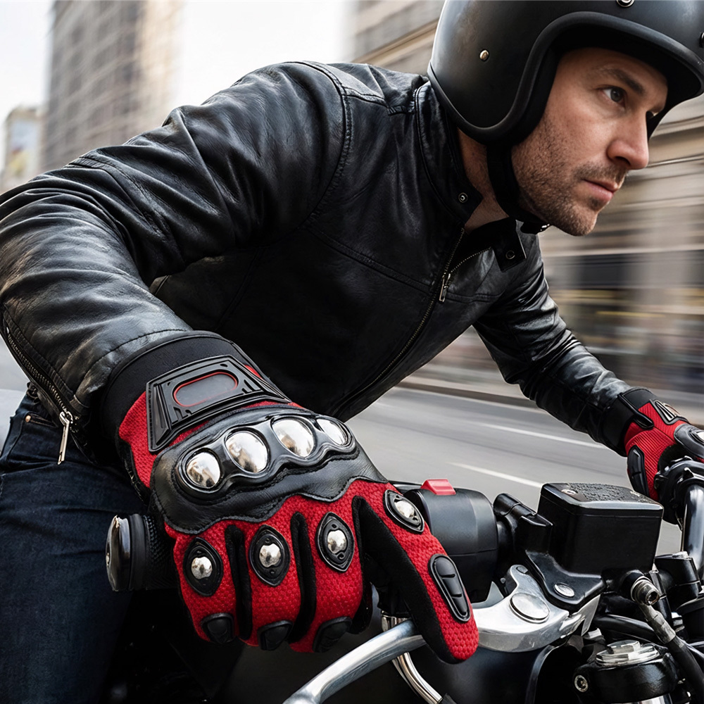 Microfiber Motorcycle Riding Gloves Windproof and Warm Full 4