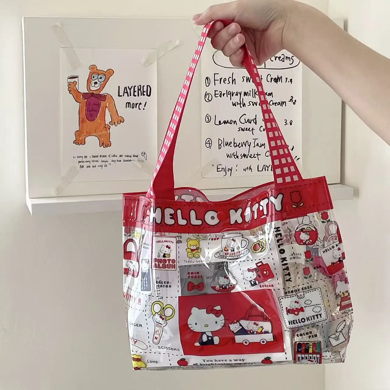 Sanrio KT Niedliche Cartoon Transparente PVC-Kosmetiktasche Große Kapazität 2