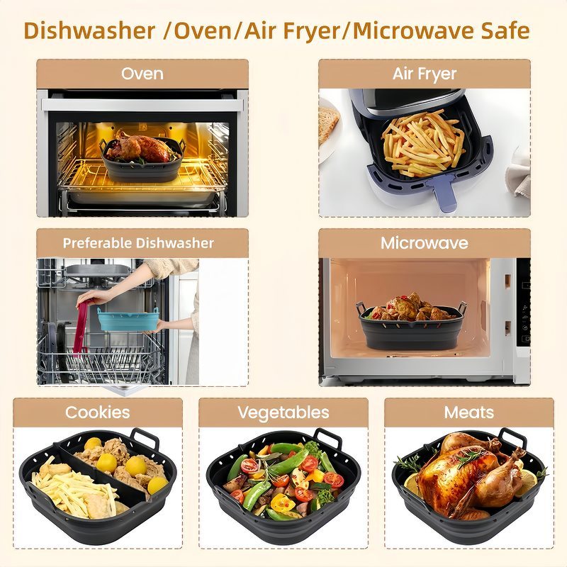 Dishwasher Safe Oven Air Fryer Silicone Bakset Silicon 4