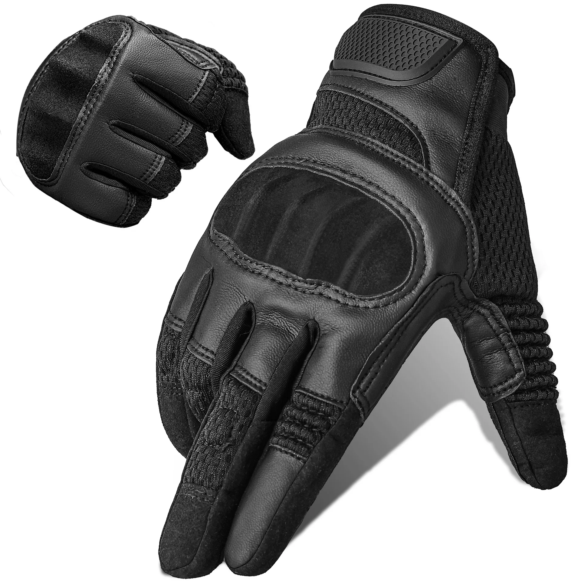 PU Leder Taktische Handschuhe Touchscreen Radfahren Hard Shell 2