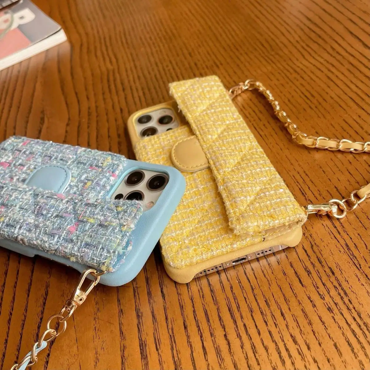Luxury PU Leather Card Holder Phone Case With 2