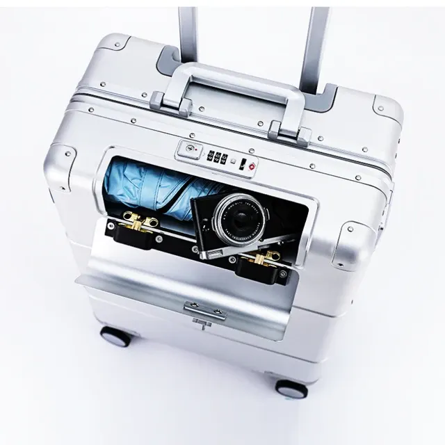 Das Neueste All-Aluminium-Reisegepäck Hochwertiger Trolley-Koffer 20-Zoll-Handgepäck Herren- und 4