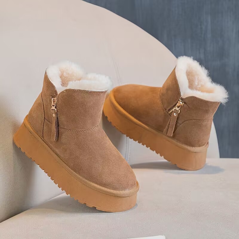 Winter-Schneestiefel mit Fell