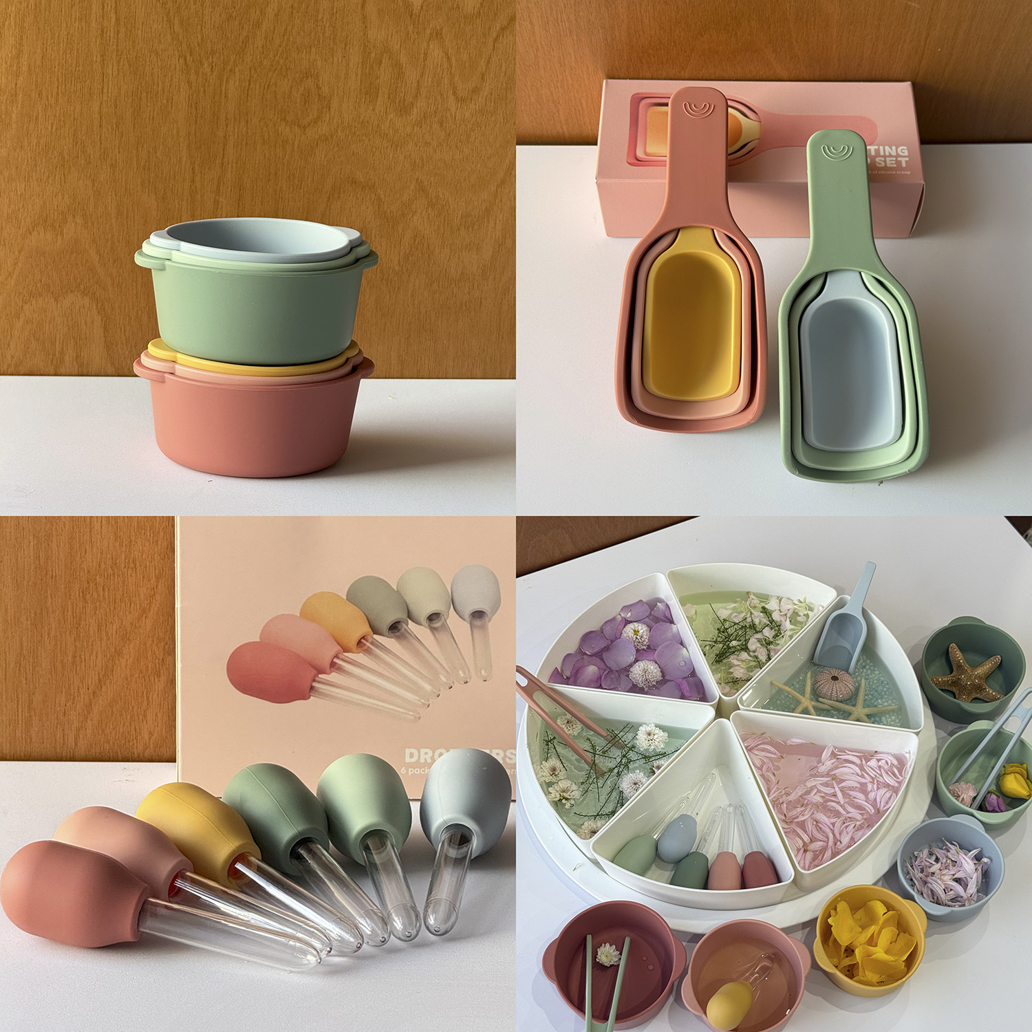 Montessori Sensory Bin with Lid and Inserts 2