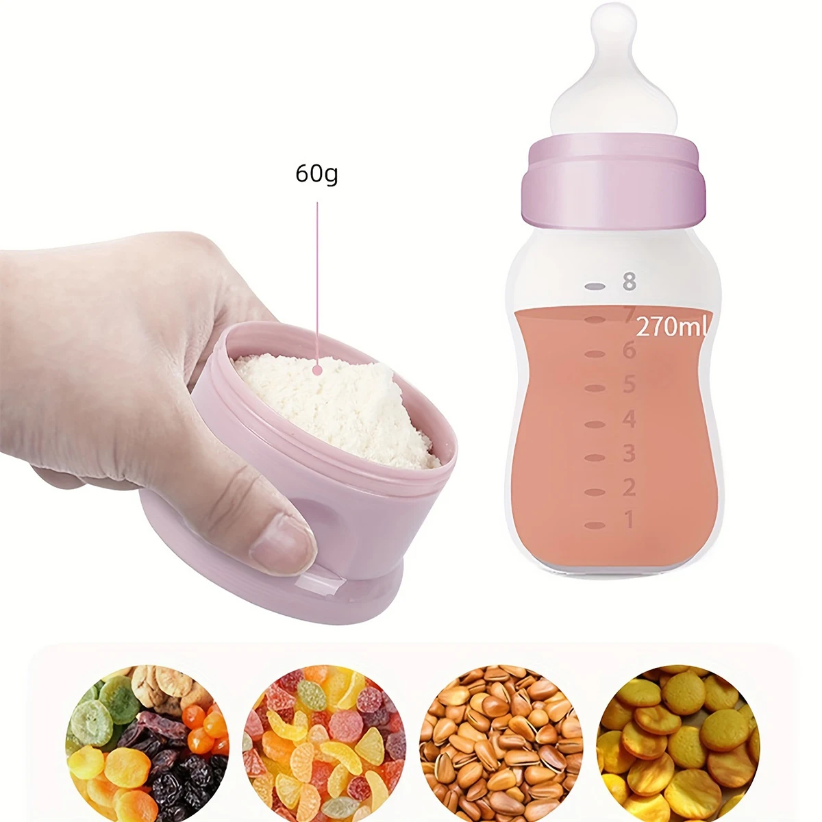 HOMFISH 4-lagige Tragbare Milchpulverbox im Bären-Stil mit Mehreren 4