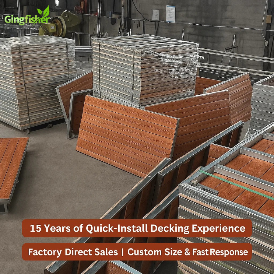 Waterproof WPC Galvanized Steel Prefab Deck 2