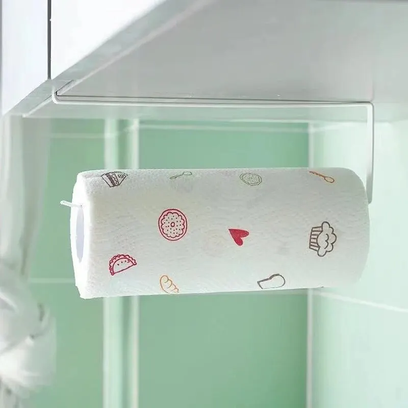 Papierrollenhalter Handtuchhalter Frischhaltefolie Lagerregal Badezimmer Kein Stanzen Hängeregal 4
