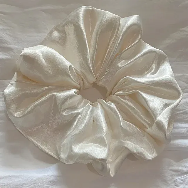 White Satin Ponytail Hair Tie 3