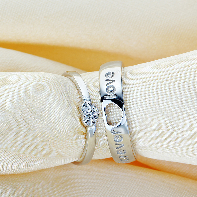 S925 Sterling Silver Ring Couple Forever Love Engagement